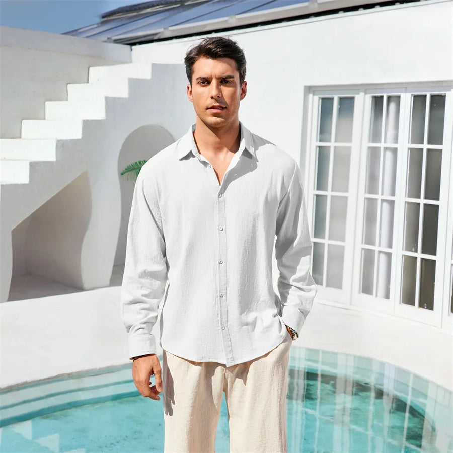 Camicia Lino Uomo Vacanza